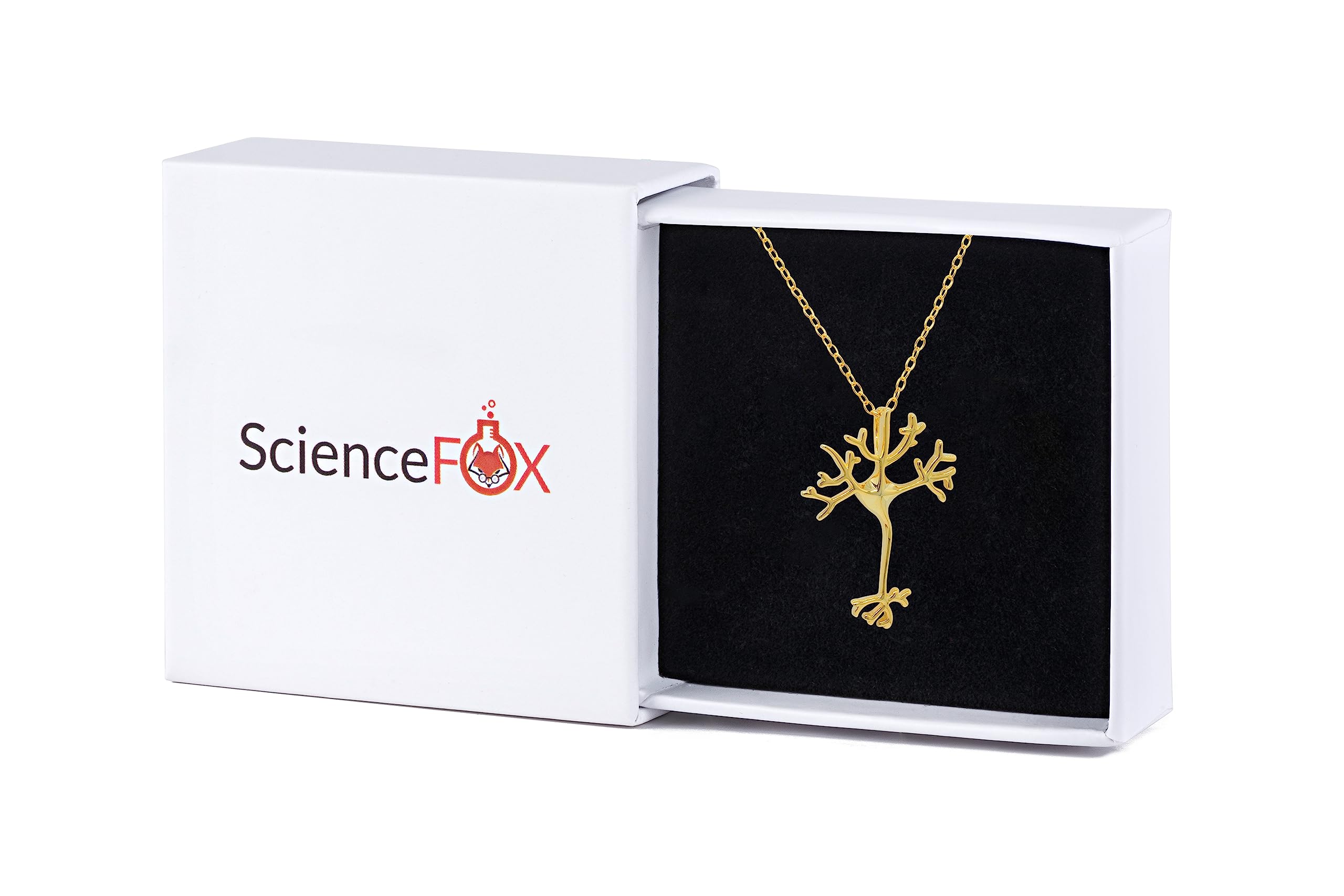Neuron Nervenzellen Anhänger mit Halskette aus 925 Sterlingsilber in Silber Gold Rosegold 40cm Kette plus 7cm Verlängerung