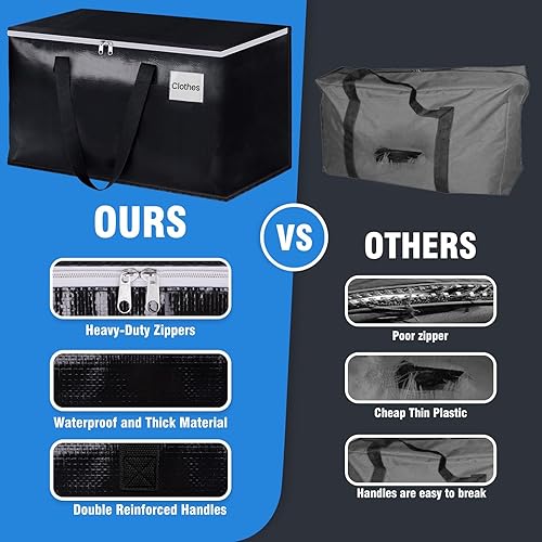 Miniatura 3 de BlissTotes Bolsas de mudanza, cajas de mudanza resistentes con cremalleras superiores y asas resistentes, bolsas de almacenamiento para ahorrar