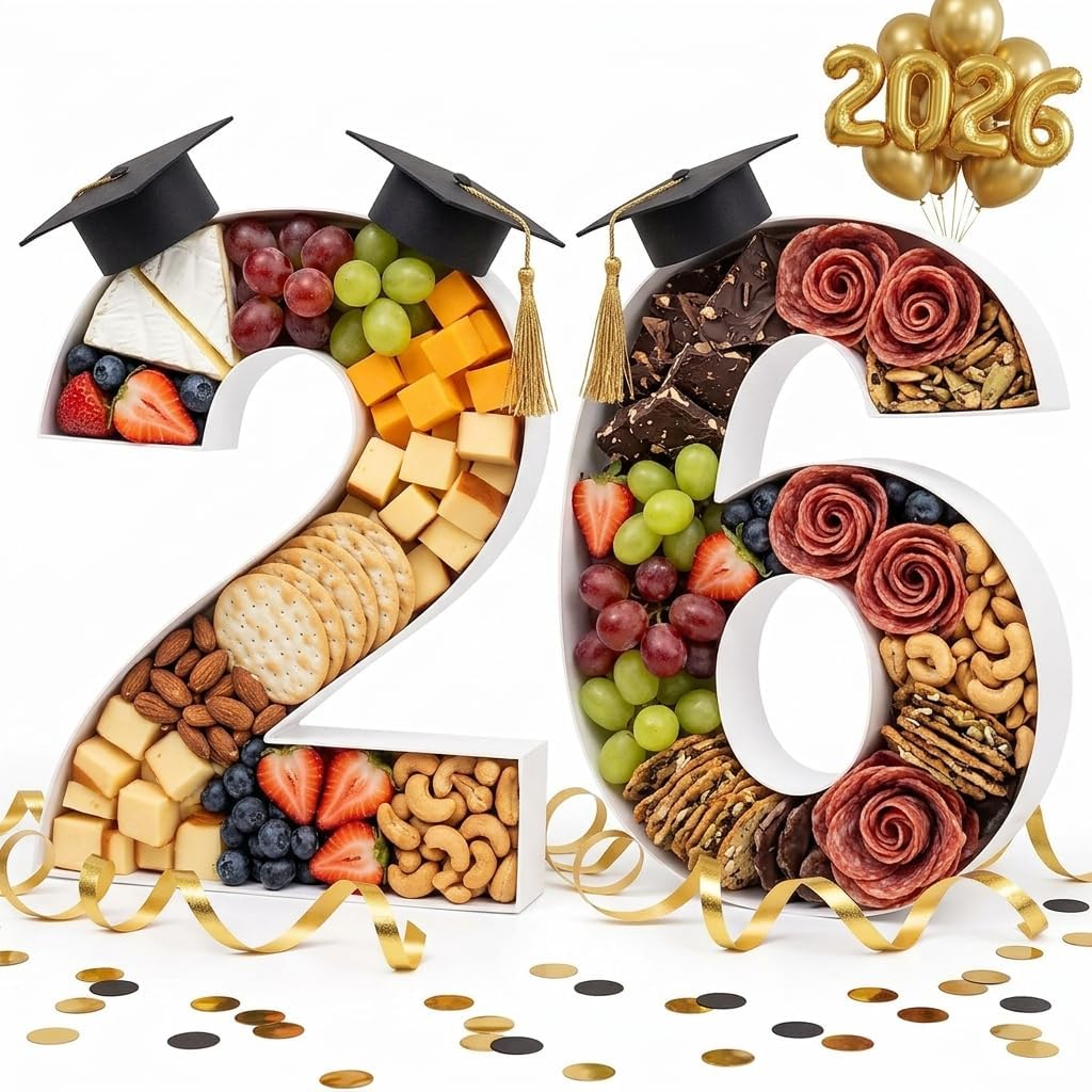 12" Fillable Cardboard Number Shaped Gift Grazing Charcuterie Board Paper Container (50)