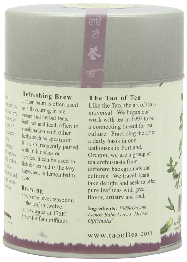 The Tao of Tea, Lemon Balm Herbal Tea, Loose Leaf, 2.0-Ounce Tins (Pack of 3)