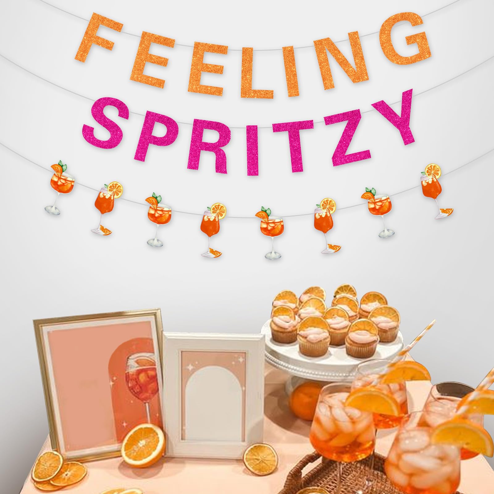 Striscione Spritz O'Clock Glitter Arancione Per Addio Al Nubilato E Decorazioni Feste - 2,4 M - 4