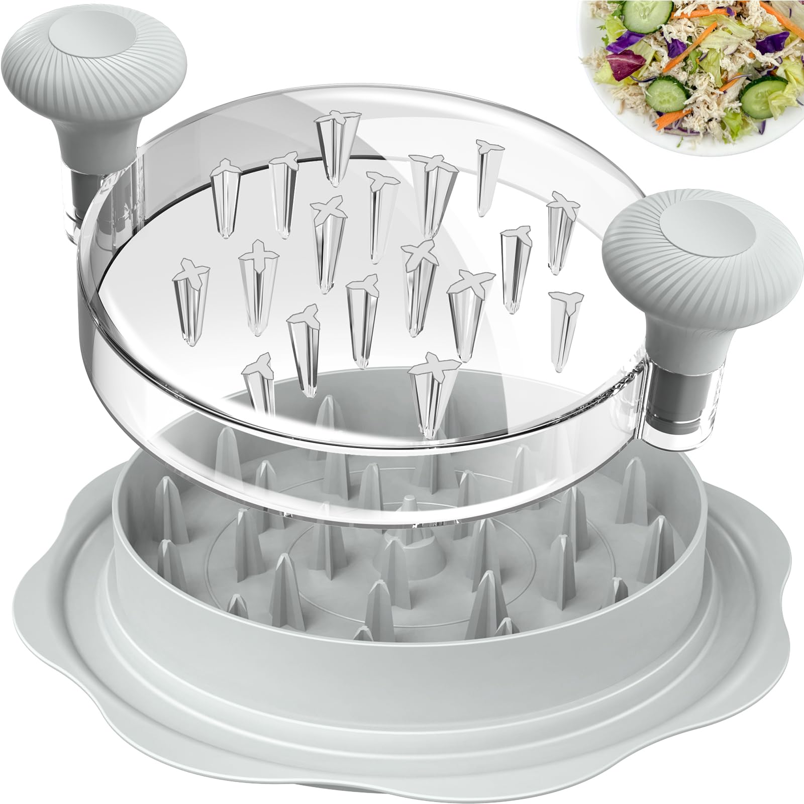 Ukeetap 10" Pro Large Meat Shredder Tool Twist for Seafood, Chicken, Beef, Gray