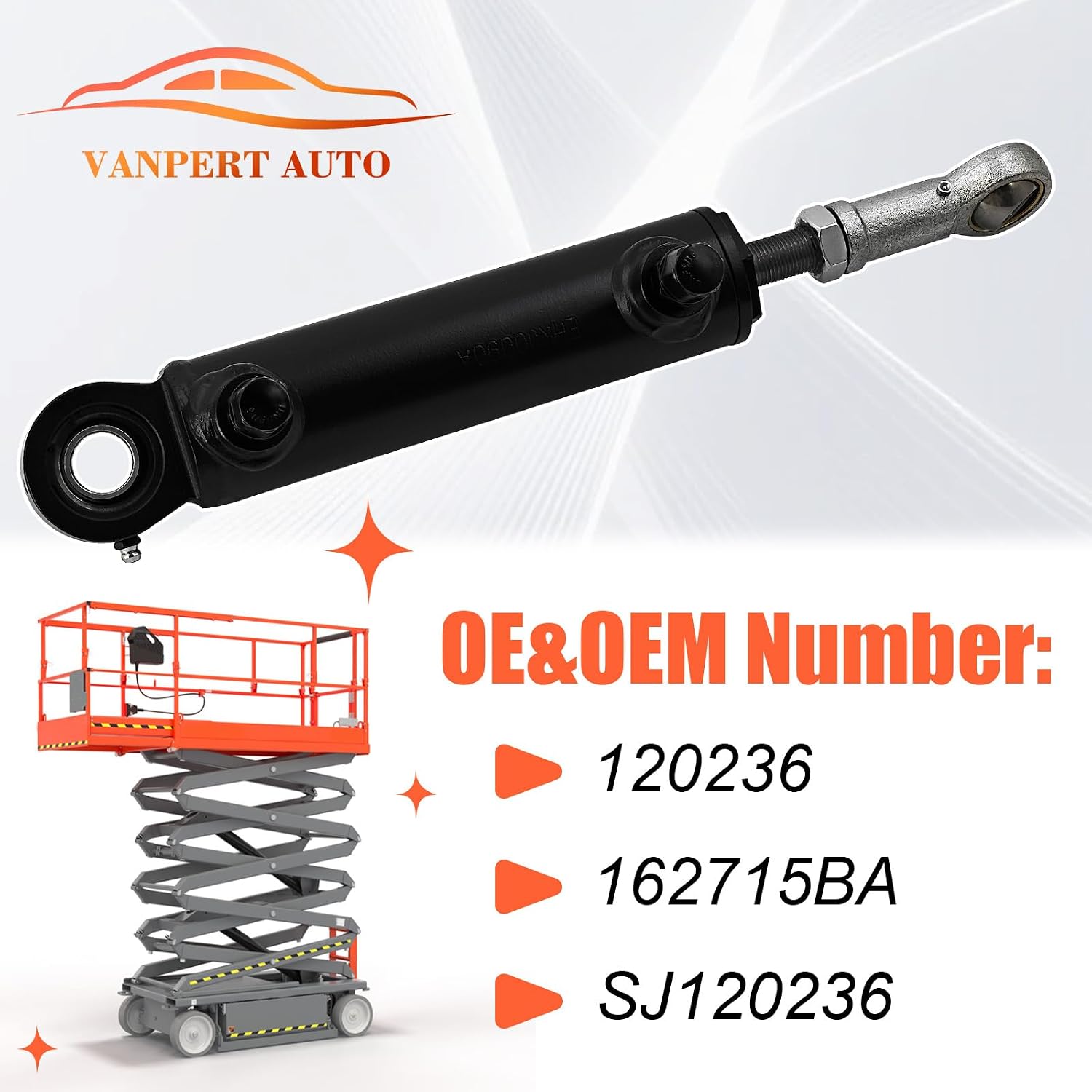120236 162715BA Steering Cylinder Compatible with Skyjack Scissor Lift SJIII3220 SJIII3226 SJIII4620 SJIII4626 SJIII4632 SJIII4830 SJIII4832 SJIII6826 SJIII6832 Replace SJ120236