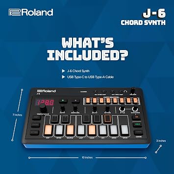 ROLAND AIRA Compact J-6 CHORD SYNTH | Portable song creation machine with professional Roland sound and features