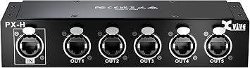 Xvive PX-H System Personal in-Ear Monitor Amplifier for Stage Monitors, 1 Ethernet Input and 5 Ethernet outputs with 1 * 19 1U rackmount kit.