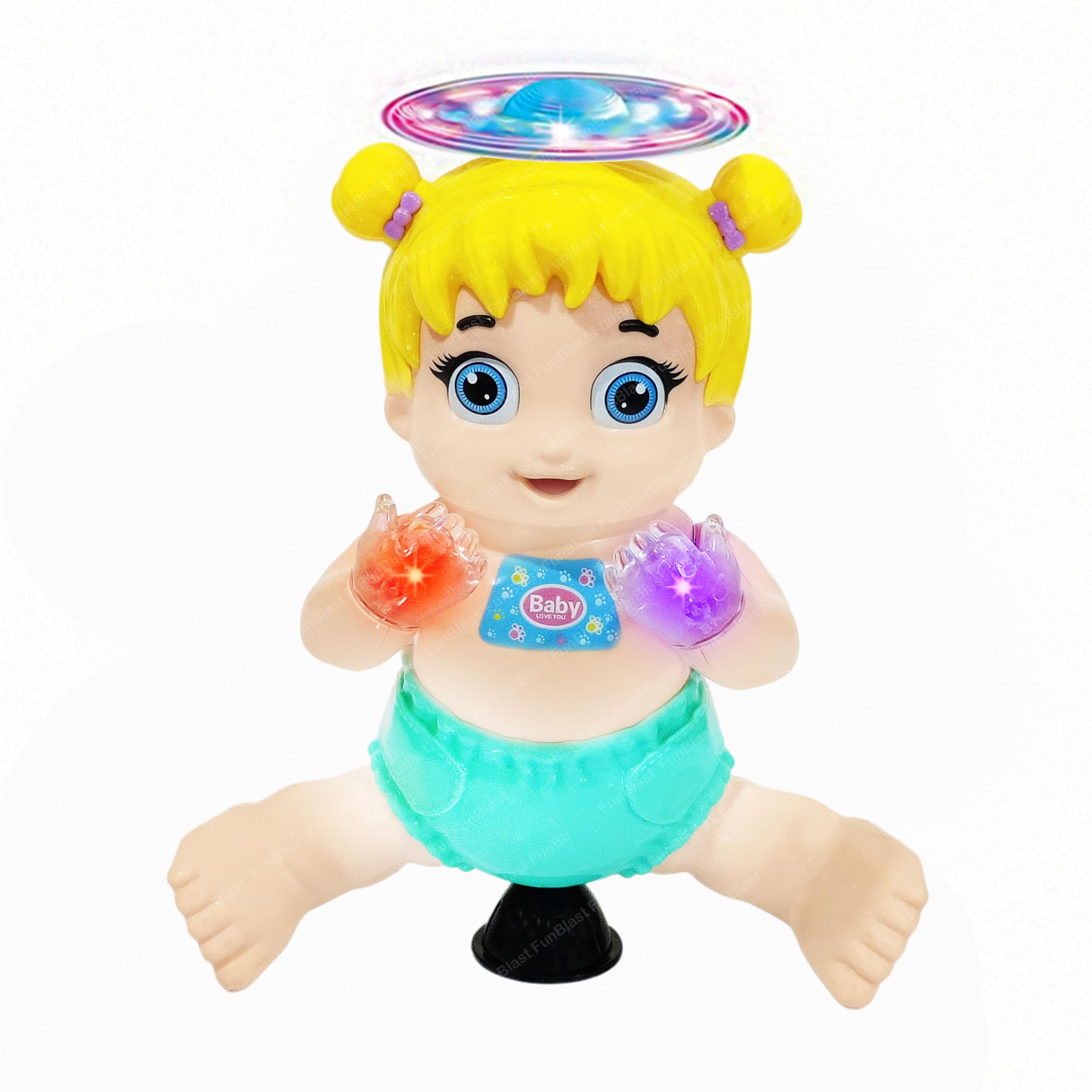 FunBlast Dancing Baby Robot with Music, Robot for Kids with 3D Flashing Lights, Light and Sound Toys for Kids - Plastic, Multi Color,Pack of 1