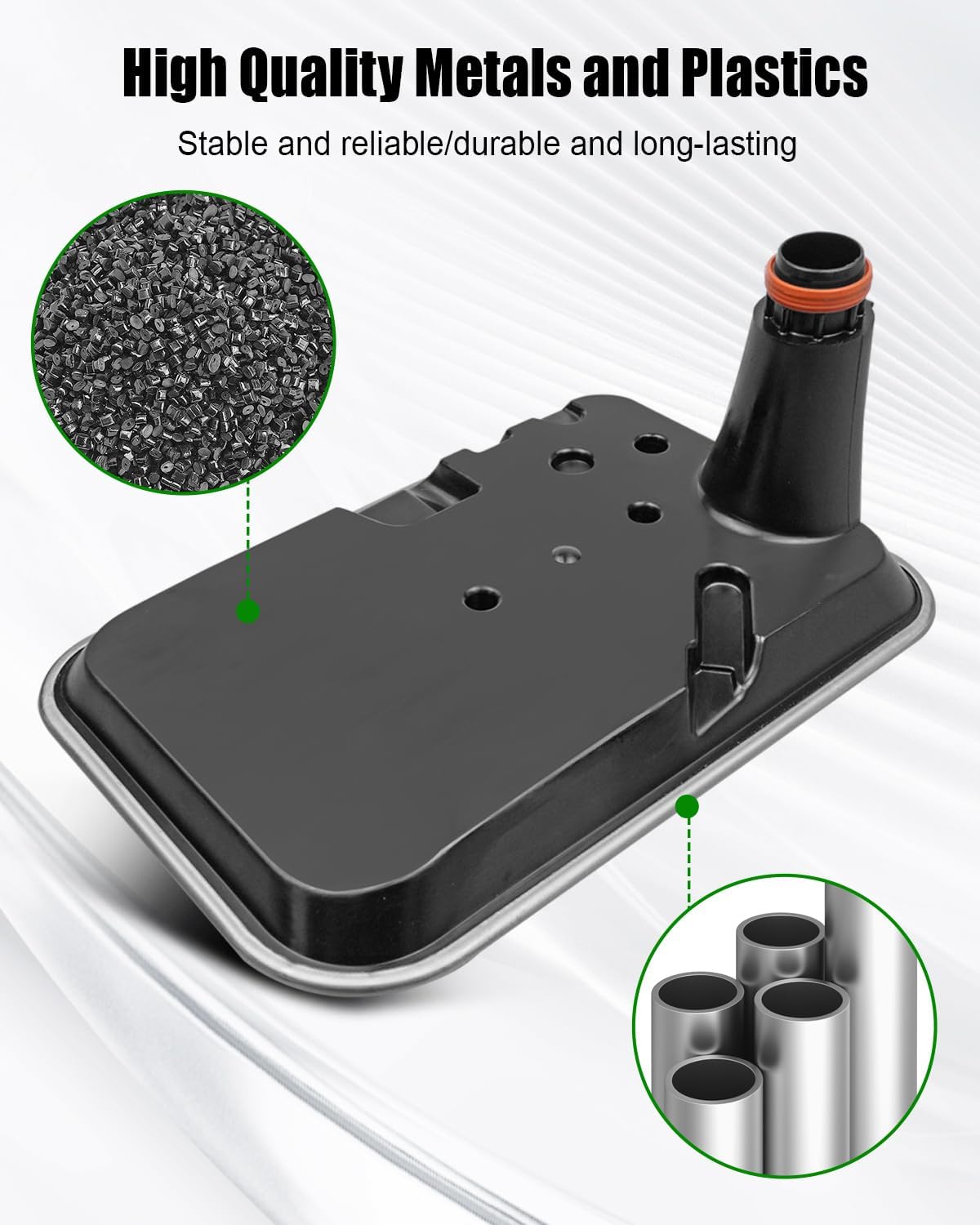 Transmission Filter Kit Replace 29537965 29539579 Fit for Allison 1000 2000 Series Chevrolet Silverado GMC Sierra 2500HD 3500HD, Internal Shallow Filter＆External Spin On Filter with Shallow Pans