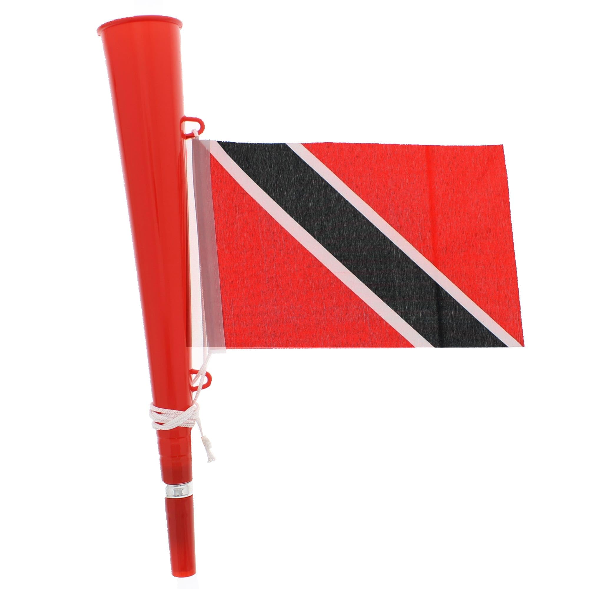 Zac's Alter Ego Unisex Red Woofer Horn With Trinidad & Tobago Flag - Bright Loud Carnival Festival Party