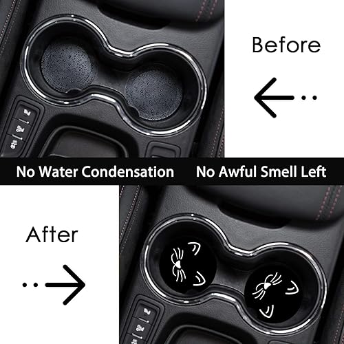 Miniatura 6 de Posavasos de automóvil para portavasos, paquete de 2 portavasos de automóvil de gato, tapete de goma antideslizante de tamaño universal de 2.75