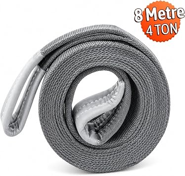Sapan Polyester Spanzet 4 Ton 8 Metre Gri Sağlam Yük Kaldırma Taşıma İndirme Esnek Halat Polyester