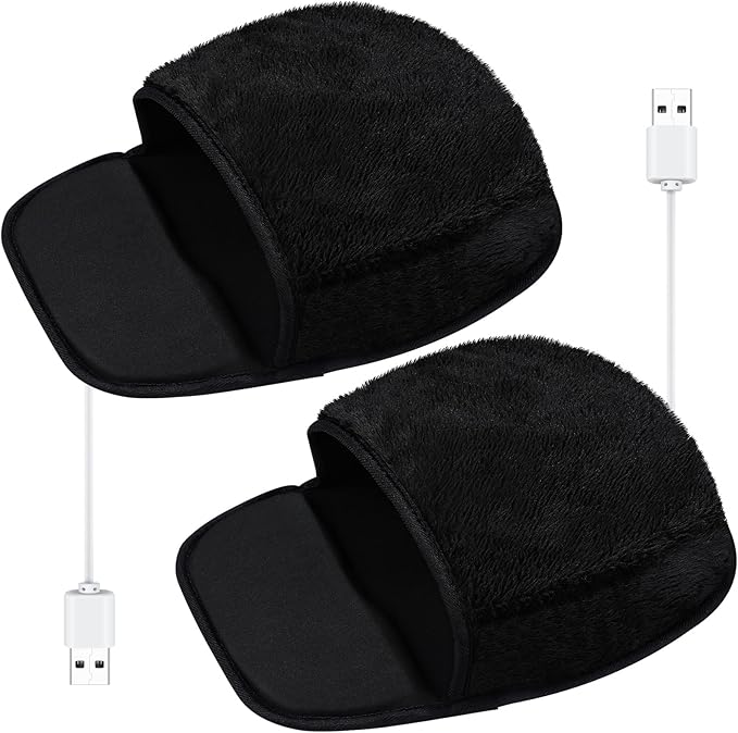 2 Pieces Heated Mouse Pad Hand Warmer USB Heated Mousepad