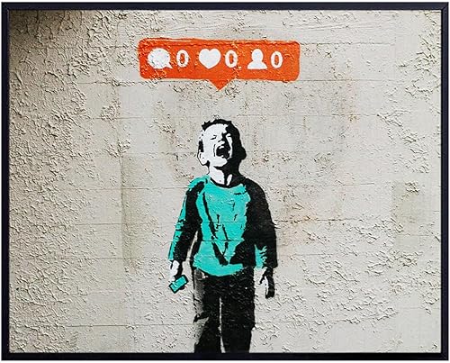 Banksy Crying Child Graffiti 8x10 Wall Decor Picture - Modern Art Decoration Poster for Home, Apartment, Office, Dorm, Living Room, Bedroom,