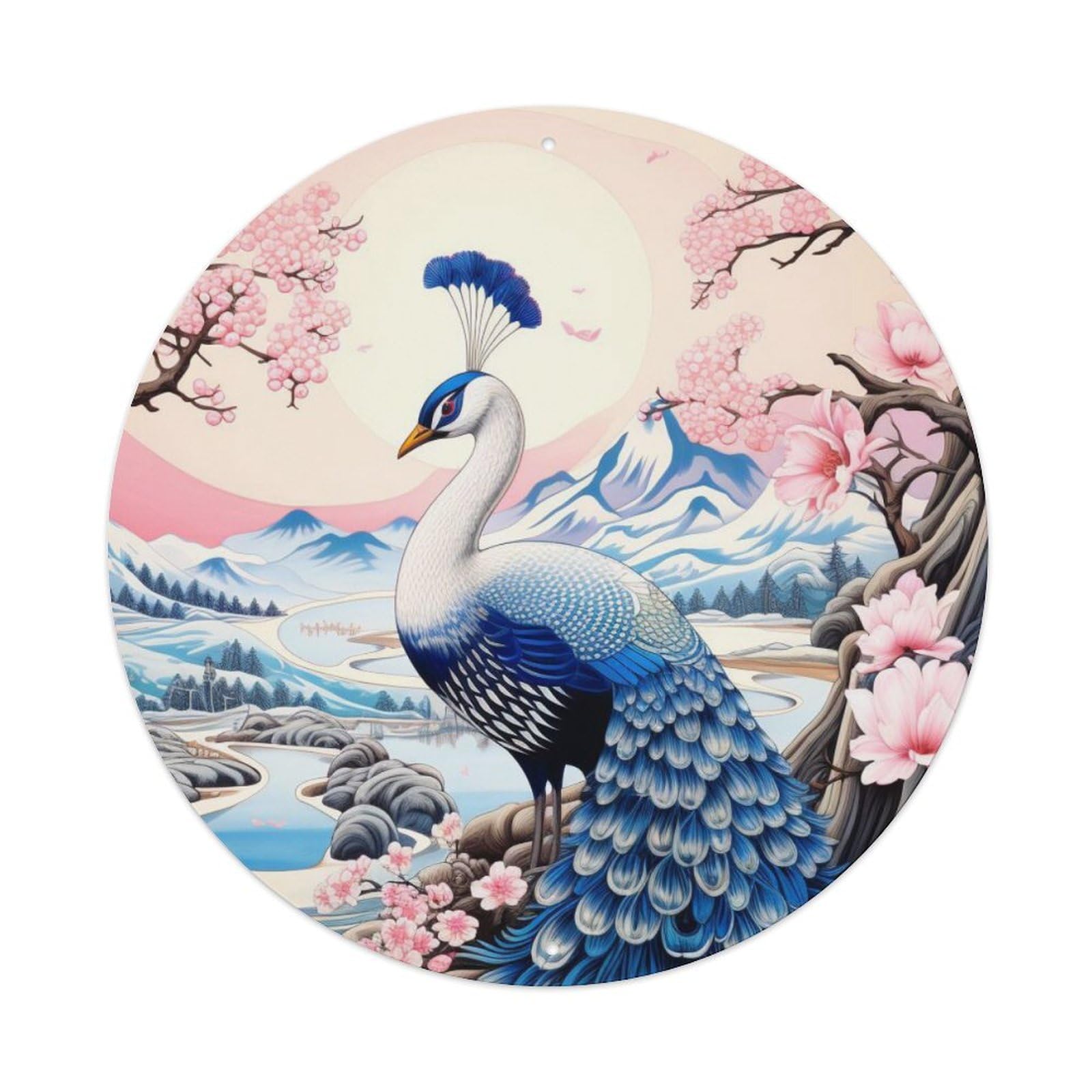 Blue Peacock Animal Artwork Metal Tin Sign