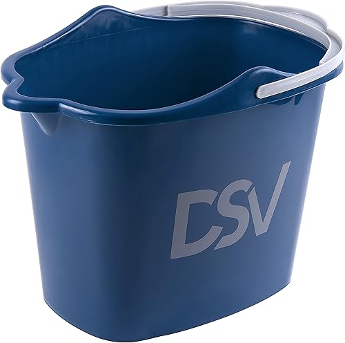 DSV Standard Cubo de limpieza profesional de 2.3 galones (8.5 L) Boquilla de vertido y mango de agarre cómodo Cubo de lavado ideal para escobillas