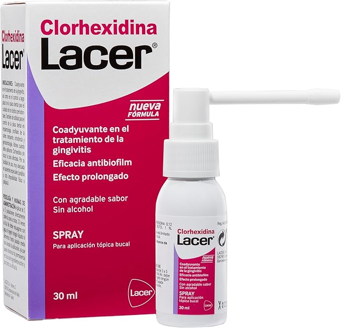 Clorhexidina Spray Bucal 30ml - Antiséptico de Acción Prolongada para Tratamiento de Enfermedades Periodontales