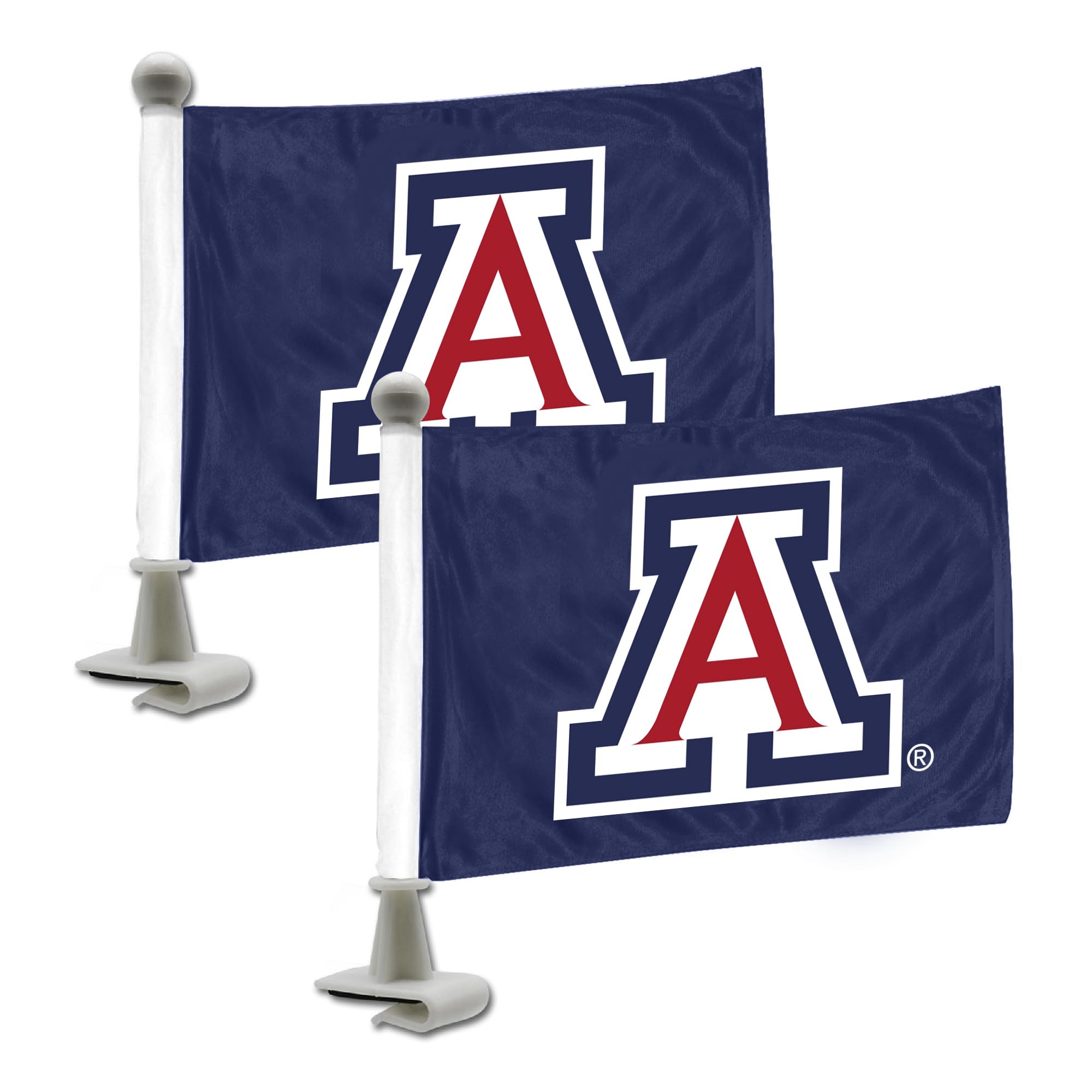 FANMATS 61893 Arizona Wildcats Ambassador Car Flags - 2 Pack Mini Auto Flags, 4in X 6in, Perfect for Hood or Trunk