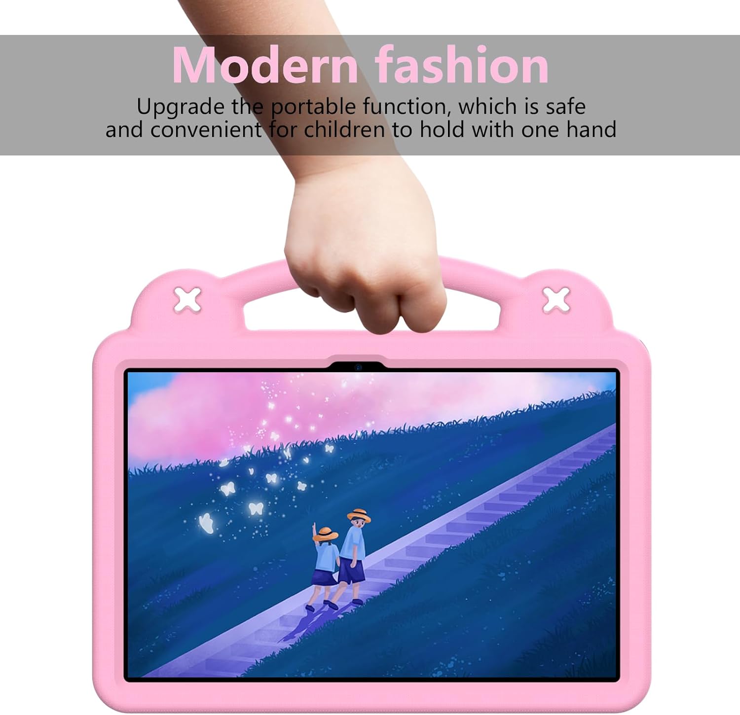 AKABEILA Compatible with Apple iPad Pro 12.9(2018/2020/2021/2022)/Air 13(2026) M4(2025) M3(2024)/Pro 13(2025) M5(2024) Tablet Case, Protective Cases with Shoulder Strap & Stand Handle & Pen Tray Pink