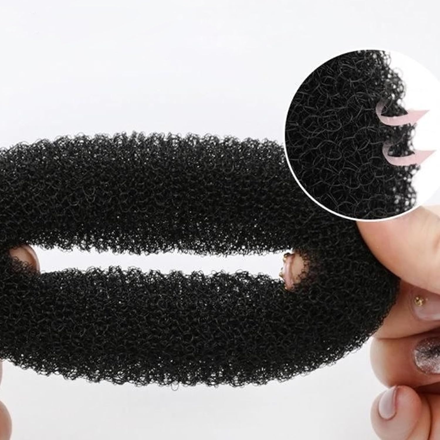 Cabilock 3 Pcs Reusable Nylon Hair Bun Shaper Bands Portable Hairstyle Tools for Women Daily Use Compact Bun Maker Accessories Random Color