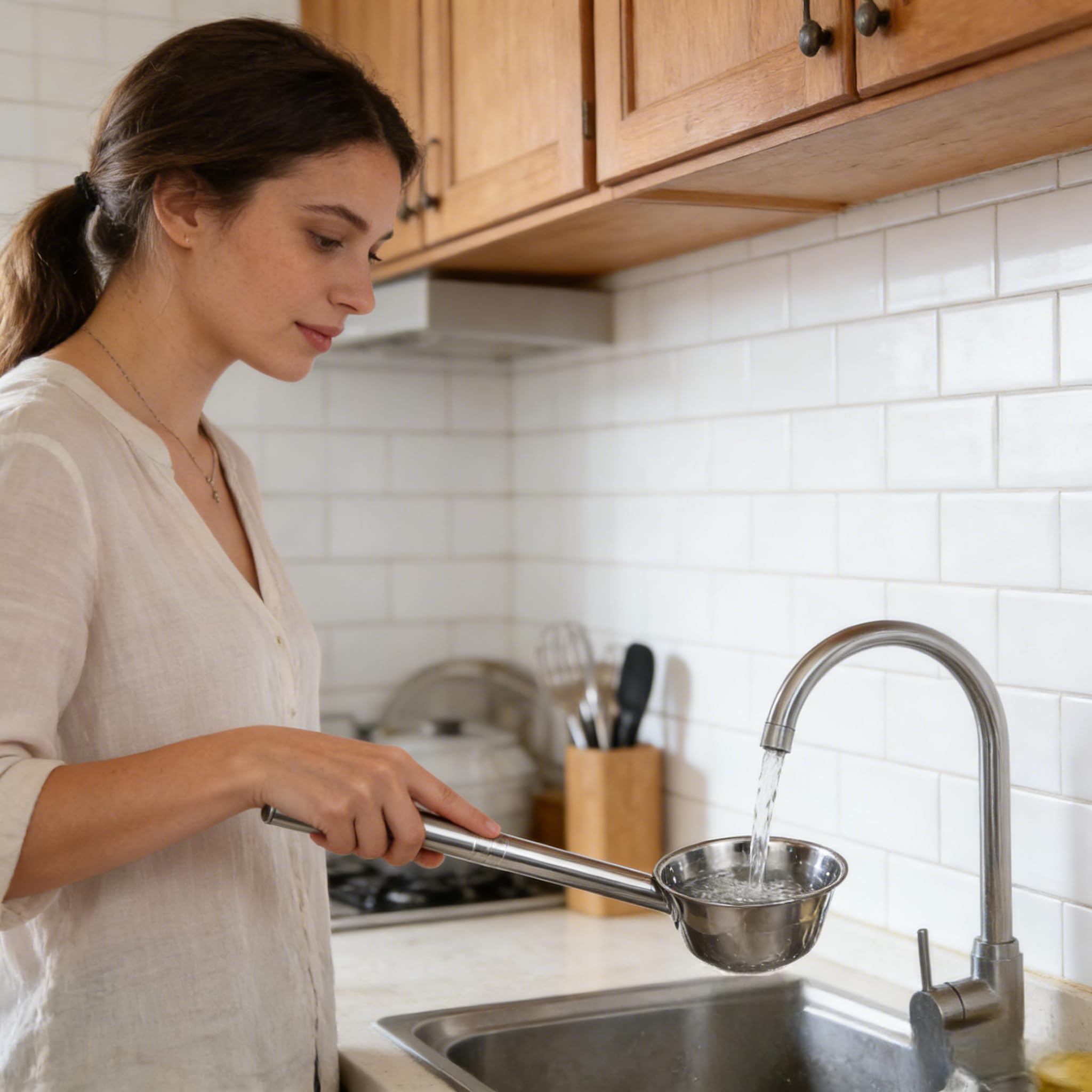 Toddmomy Louche à eau à long manche en acier inoxydable pour le jardin, la cuisine, la salle de bain