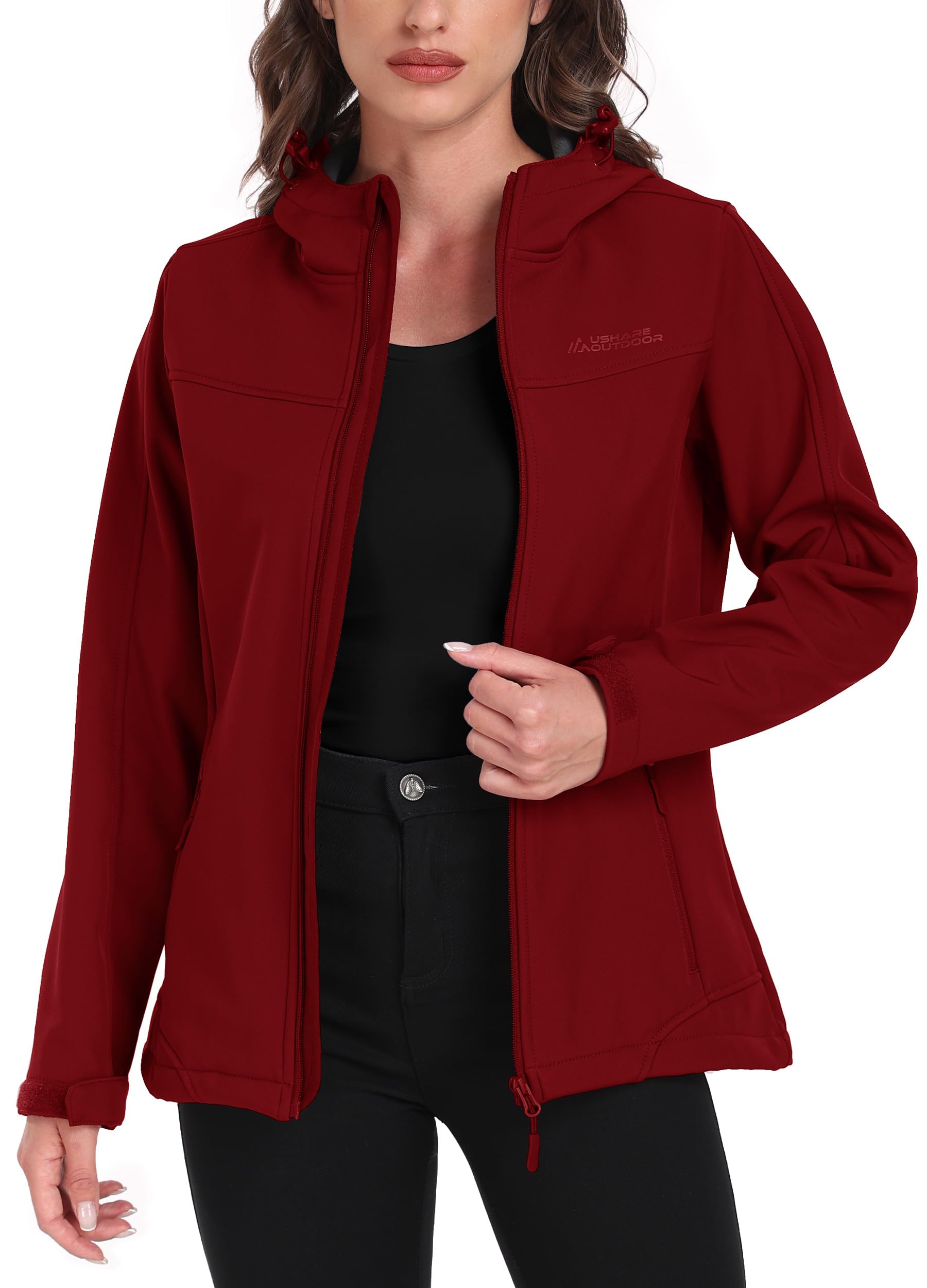 ATLASLAVA Softshelljacke Damen mit Kapuze Regenjacke Fleecejacke Wanderjacke Gefüttert Jacken Outdoor Wandern S-3XL