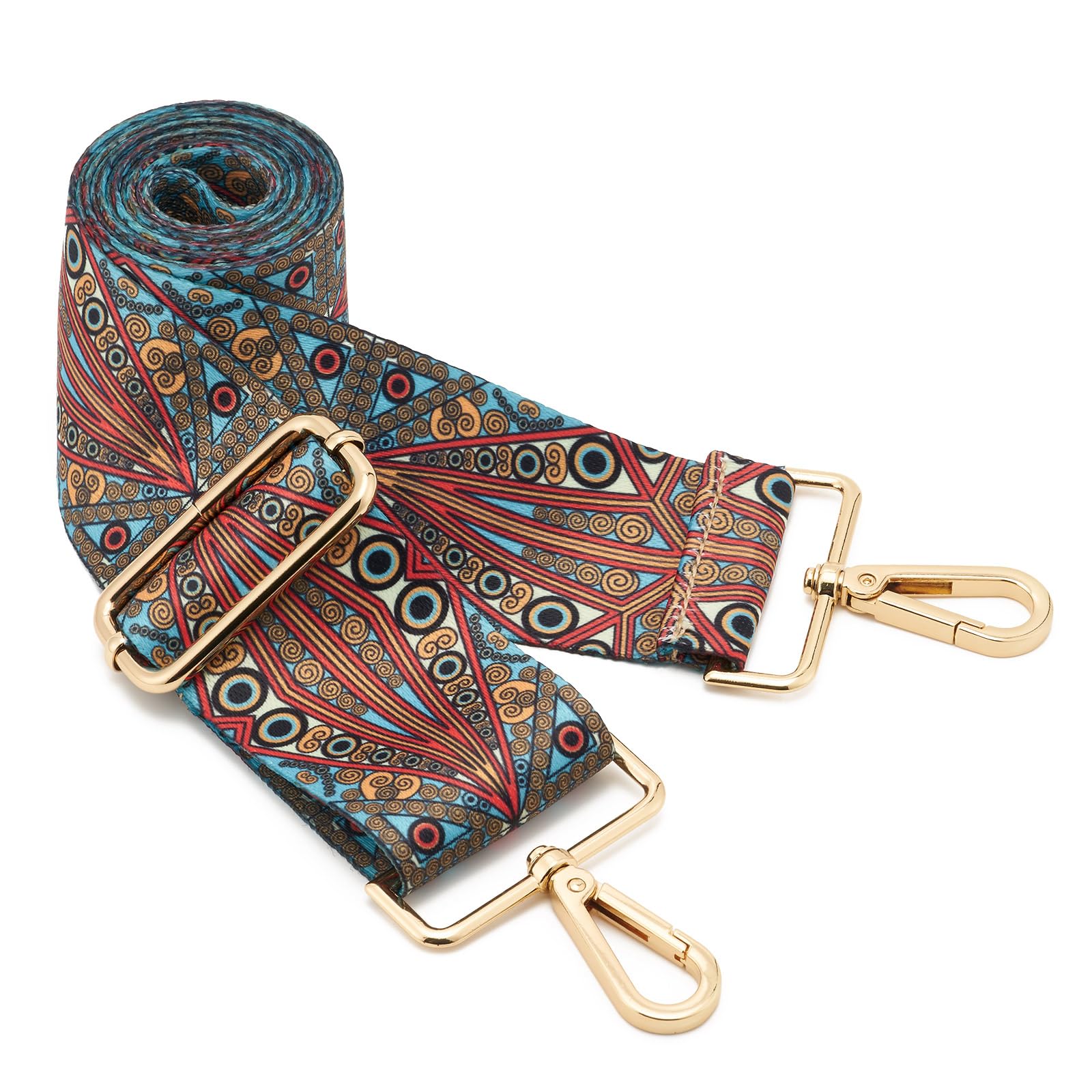 Wide Shoulder Strap Adjustable Replacement Belt Guitar Style Crossbody Bag Handbag Strap Multicolor Canvas Straps(Wide:2in)(Color1)