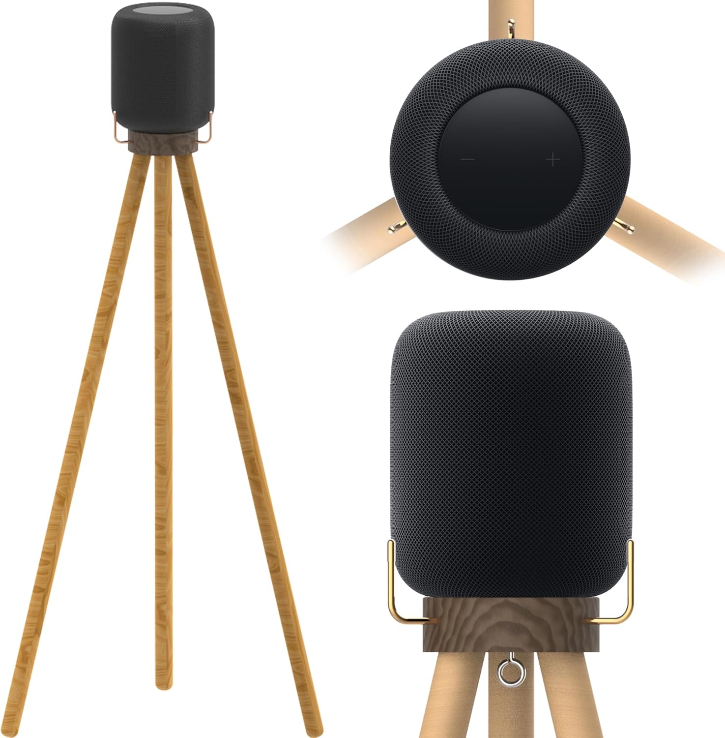 Real Wood Stand for HomePod(2nd Generation) (Walnut+Beech+33inch high)