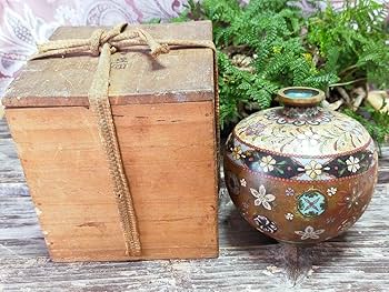 Amazon.co.jp: 古七宝 菓子器 金平糖入れ 木箱付き 骨董品