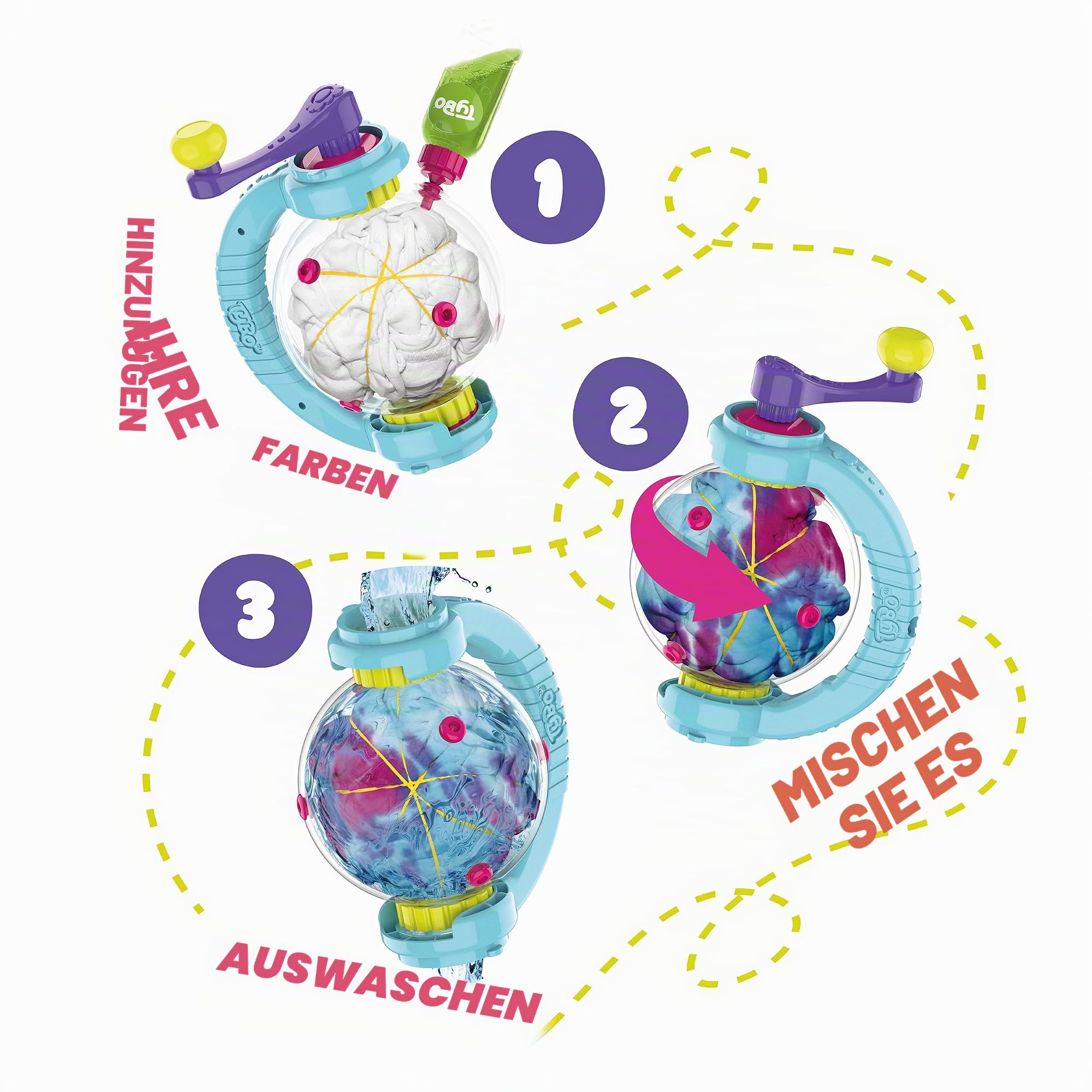 Tybo Designstudio, Kunst und Handwerk, Batikfärbung, einfach zu bedienendes Set, kreativer Spaß, ultimativer Spaß für Jungen und Mädchen ab 6 Jahren