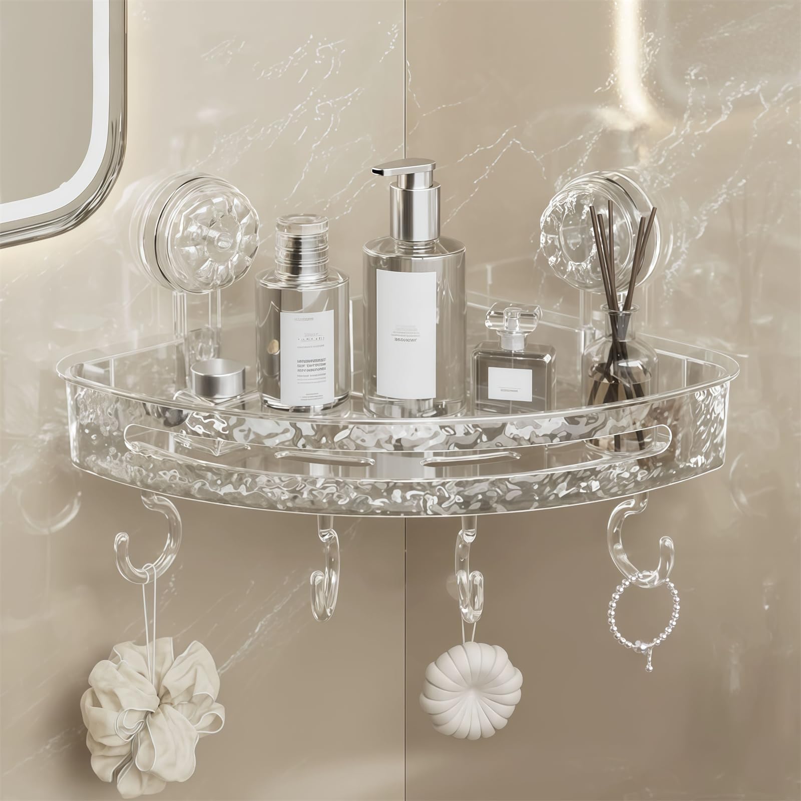 BIBIFACTORY 2025 New Suction Cup Storage Holder Light Luxury Style Bathroom Organizers and Storage Rack for Shower Kitchenc