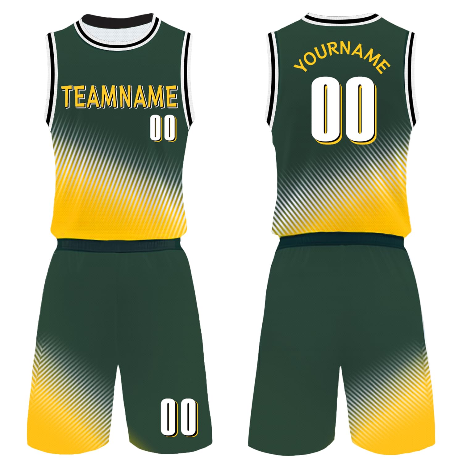 Custom Basketball Jersey for Men Women Youth Suit Personalized Jersey Customizable Basketball Jersey Green Yellow
