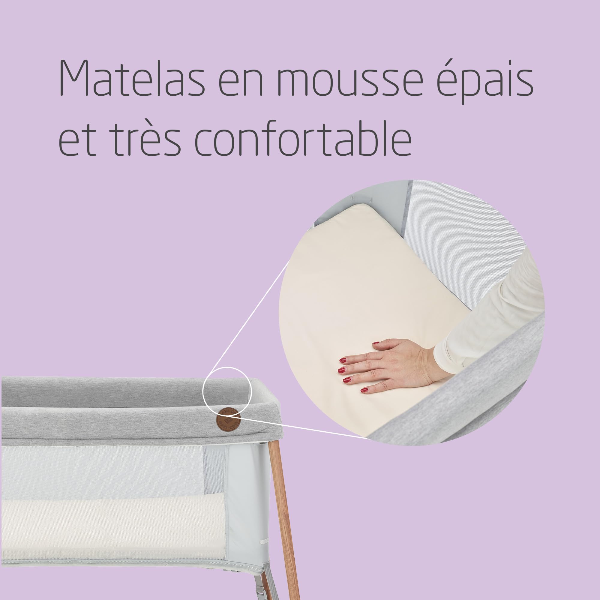 Maxi-Cosi Iris 2 en 1 Lit de Voyage pour Bébé, 0 - 3 ans, jusqu’à 15 kg, Lit de Voyage Compact, 2 Niveaux de Couchage, Pliable et Léger, Matelas en Mousse épais, Sac de Voyage, Essential Grey
