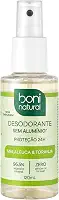 Desodorante Natural e Vegano com óleos essenciais de Melaleuca e Toranja, 24h de proteção, Sem Alumínio, Sem Parabeno, Boni Natural, Transparente