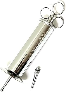 CynaMed -Premium Ear Wax Removal Syringe 8 OZ,6 OZ,4OZ,3 OZ - Brass with Chrome Finish Ideal for Household, EMT, Firefighter, Police, Medical Student, School and Hobby (4 OZ)