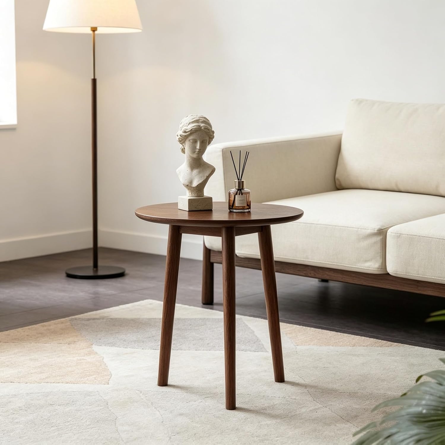 Simple Solid Oak Low Side Table for Bedroom