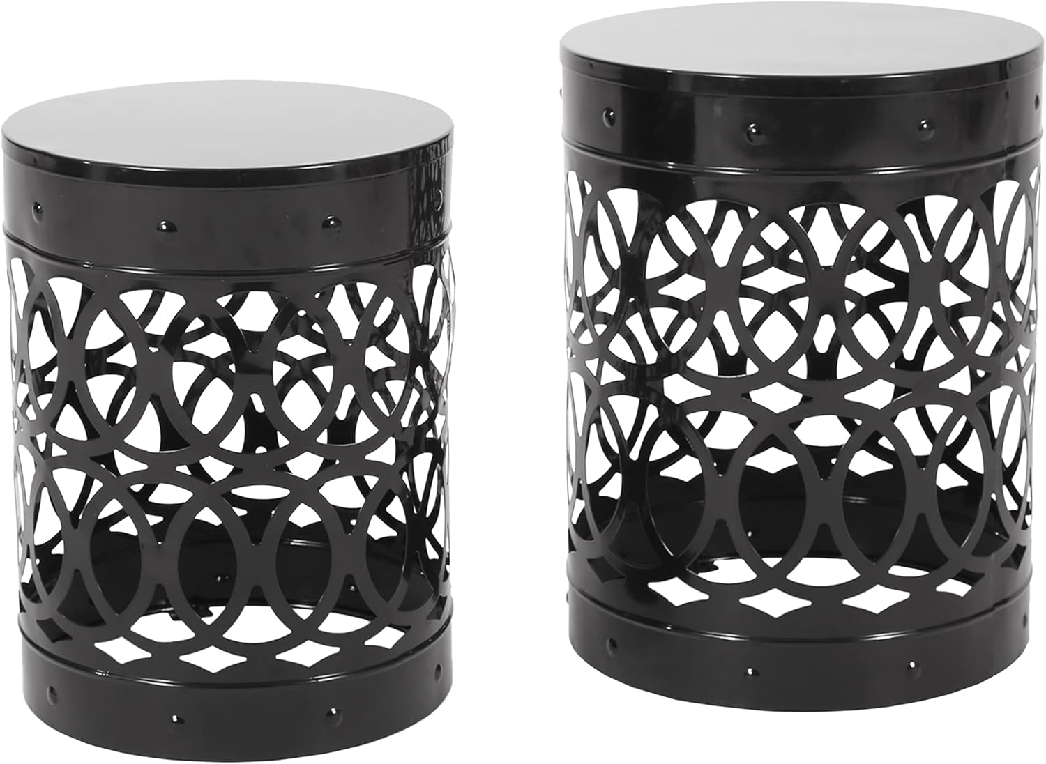 Christopher Knight Home Mellie Outdoor Side Tables - Black (Set of 2)