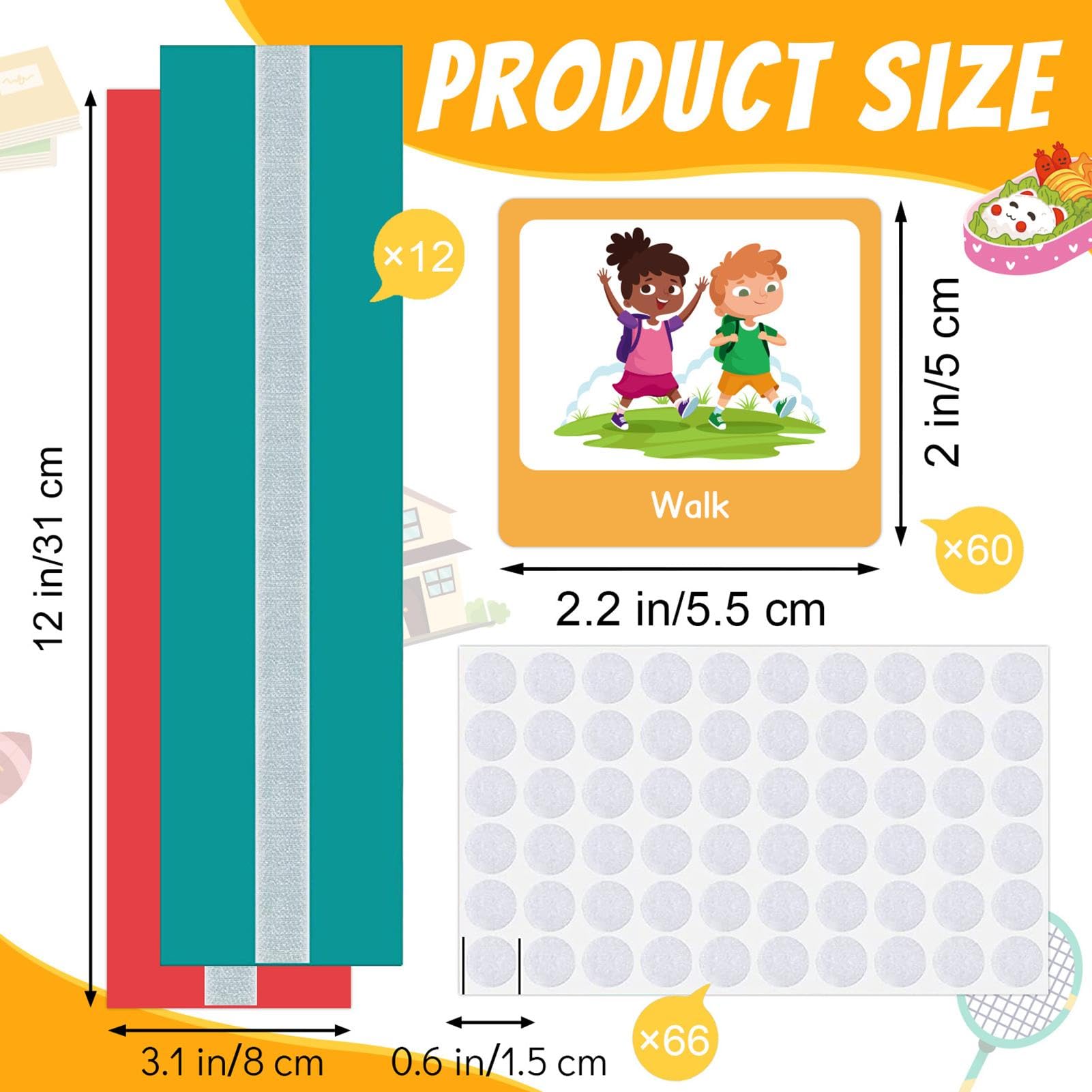 Teksome Agenda diaria para niños | Tabla de rutina para dormir | Planificador de pared con 60 tarjetas para crear buenos hábitos visuales para los niños