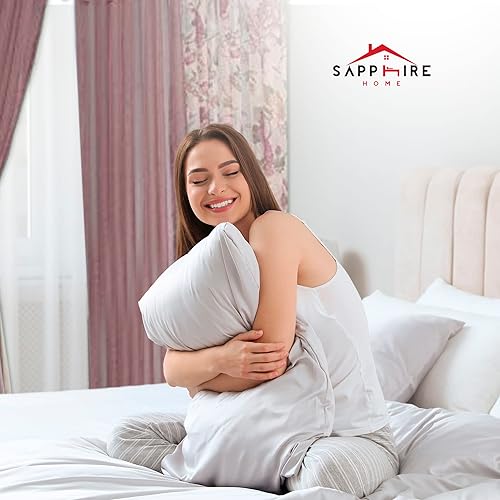 Miniatura 4 de Sapphire Home - Juego completo de cortinas transparentes para ventana con 4 paneles 55 x 84 pulgadas cada uno 2 cenefas con cuentas y 2 alzapaños