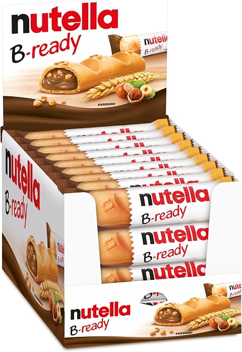 Nutella B-ready - 36 Snack Dolci Monoporzione, Croccante Cialda di Pane con un Cremoso Ripieno di Nutella, Confezione da 792 gr