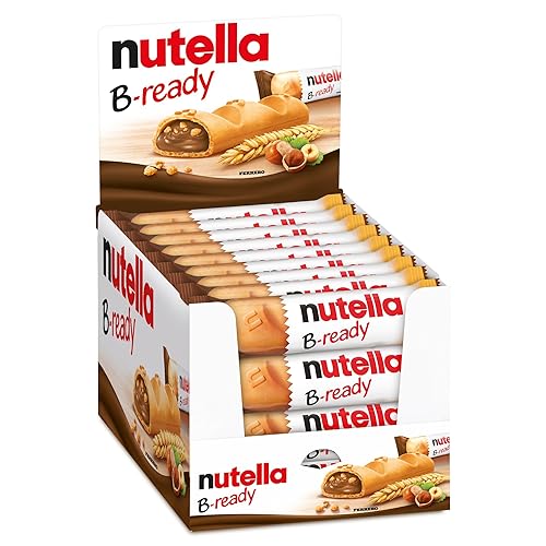 Nutella B-ready - 36 Snack Dolci Monoporzione, Croccante Cialda di Pane con un Cremoso Ripieno di Nutella, Confezione da 792 gr