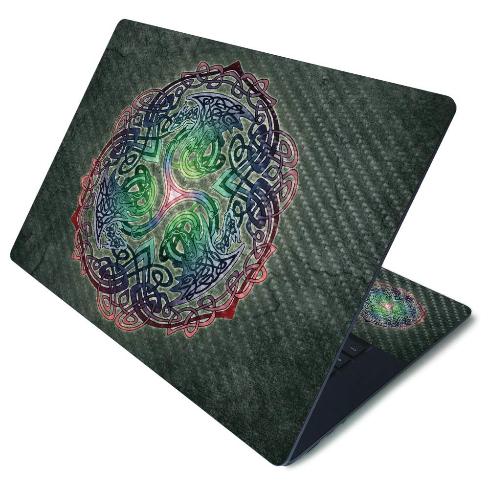 MightySkins Carbon Fiber Skin for Microsoft Surface Laptop 3 15" - Celtic Dragon | Protective, Durable Textured Carbon Fiber Finish | Easy to Apply, Remove, and Change Styles | Made in The USA