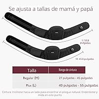 Vista 8 de Momcozy Portabebés con asiento de cadera, cintura ajustable con protector de vientre 3D original, portabebés ergonómico con varios bolsillos