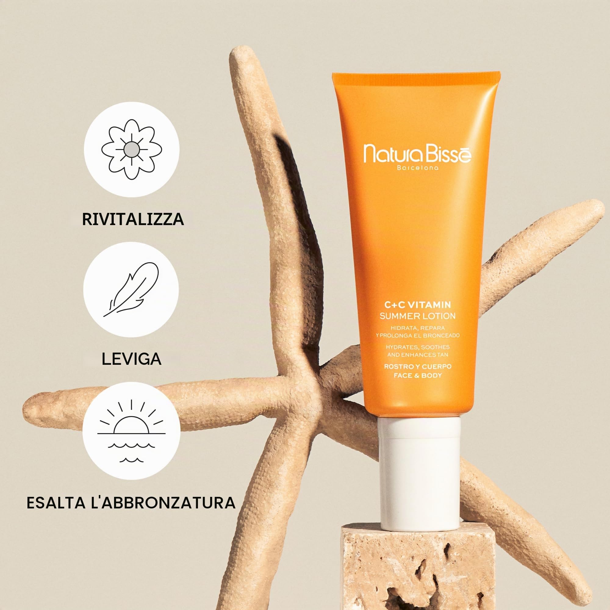 Natura Bissé C+C Vitamina Summer Lotion | Lozione Idratante e Lenitiva Dopo Sole per Viso e Corpo con Aloe Vera e Vitamine C ed E | 200 ml