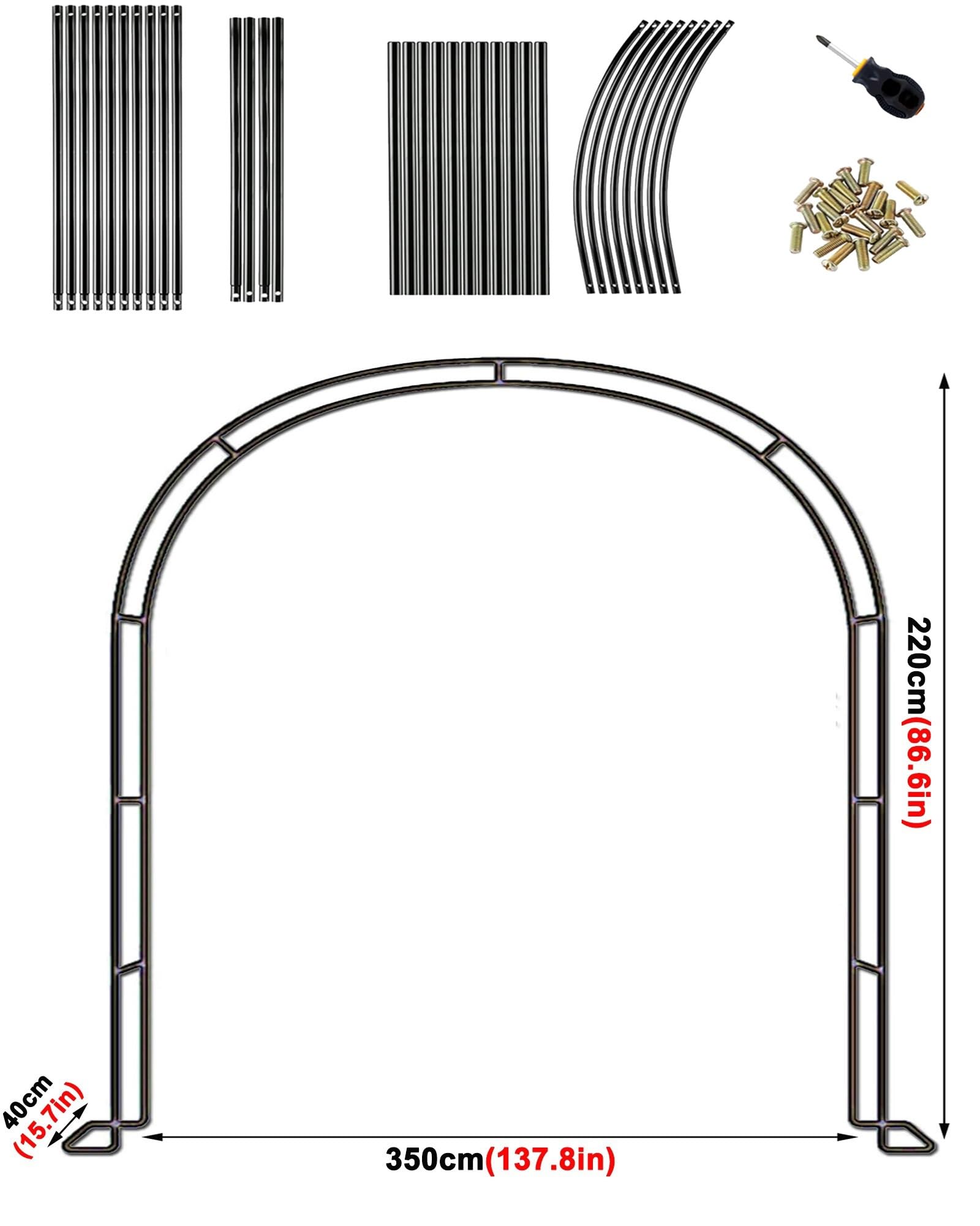 Gartenbon metalowa podpórka do roślin pnących i róż, wytrzymała, odporna na warunki atmosferyczne krata, dostępna w rozmiarach 80-350 cm, idealna do dekoracji ogrodu i wzrostu roślin