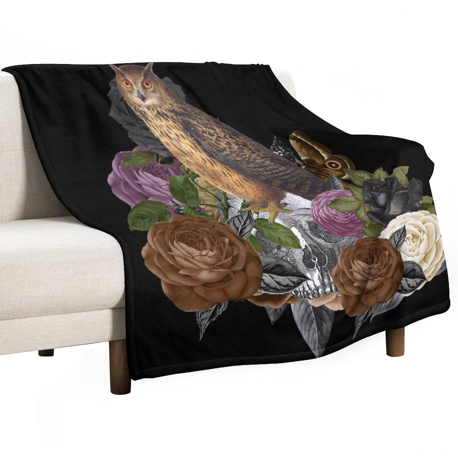 Couverture flanelle Halloween douce 127x152 cm violette