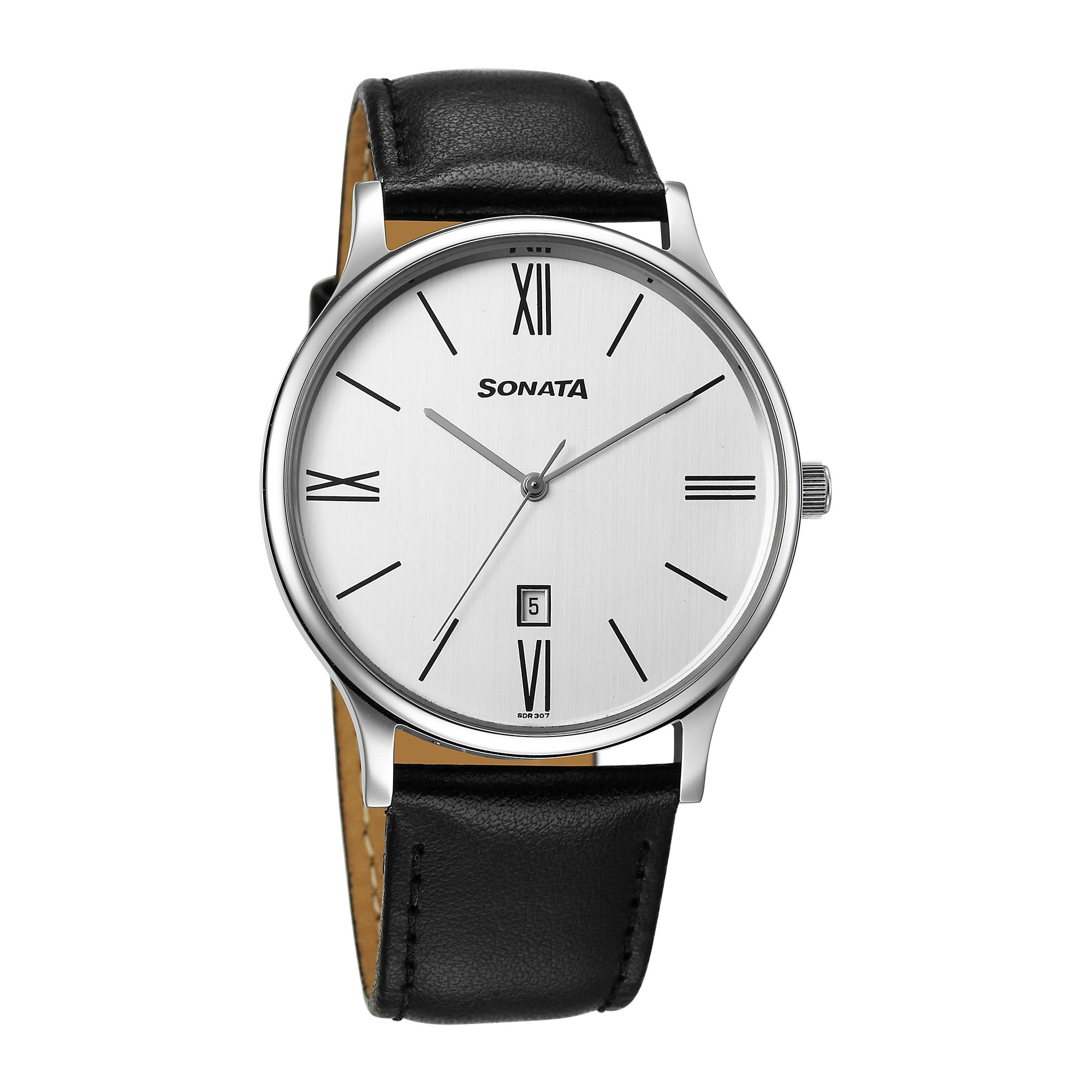 Aspire Quartz Analog with Day and Date White Dial Leather Strap Watch for Men-image-34