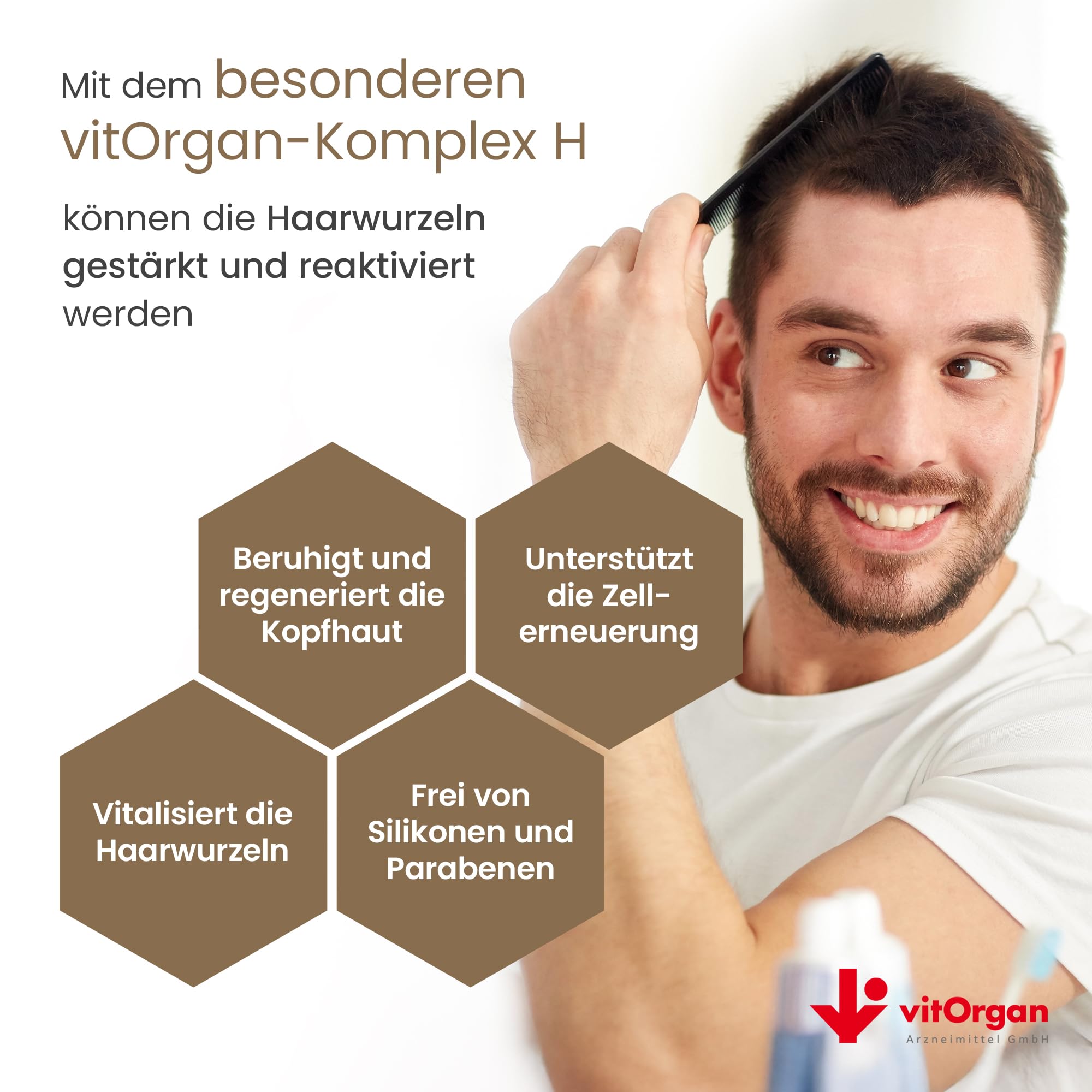 Vital-Haarwasser – Stärkende & vitalisierende Kopfhautpflege, Vital-Kur für kräftige Haare & vitale Kopfhaut, mit dem einzigartigen vitOrgan-Komplex H, ohne Silikone und Parabene, 200 ml