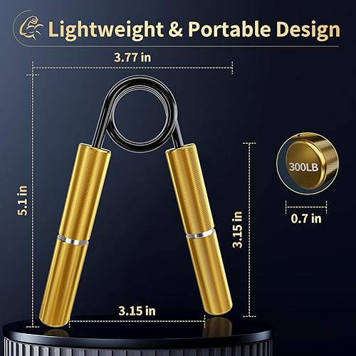 Miniatura 4 de Cureder Entrenador de fuerza de agarre, paquete de 4, fortalecedor de agarre de mano de metal de 50 libras a 200 libras, gran ejercitador de mano de