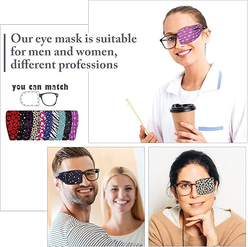 Miniatura 5 de 10 parches de ojos para adultos, bonito parche de tela para ojos, ojos izquierdos o derechos, 10 estilos mixtos