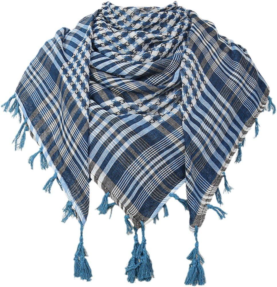 Arabic Headscarf Shemagh Scar Military Desert Hijab Scarf Muslim Headscarf Islam Arabic Keffiyeh Head Neck Scarf Wrap for Men and Women
