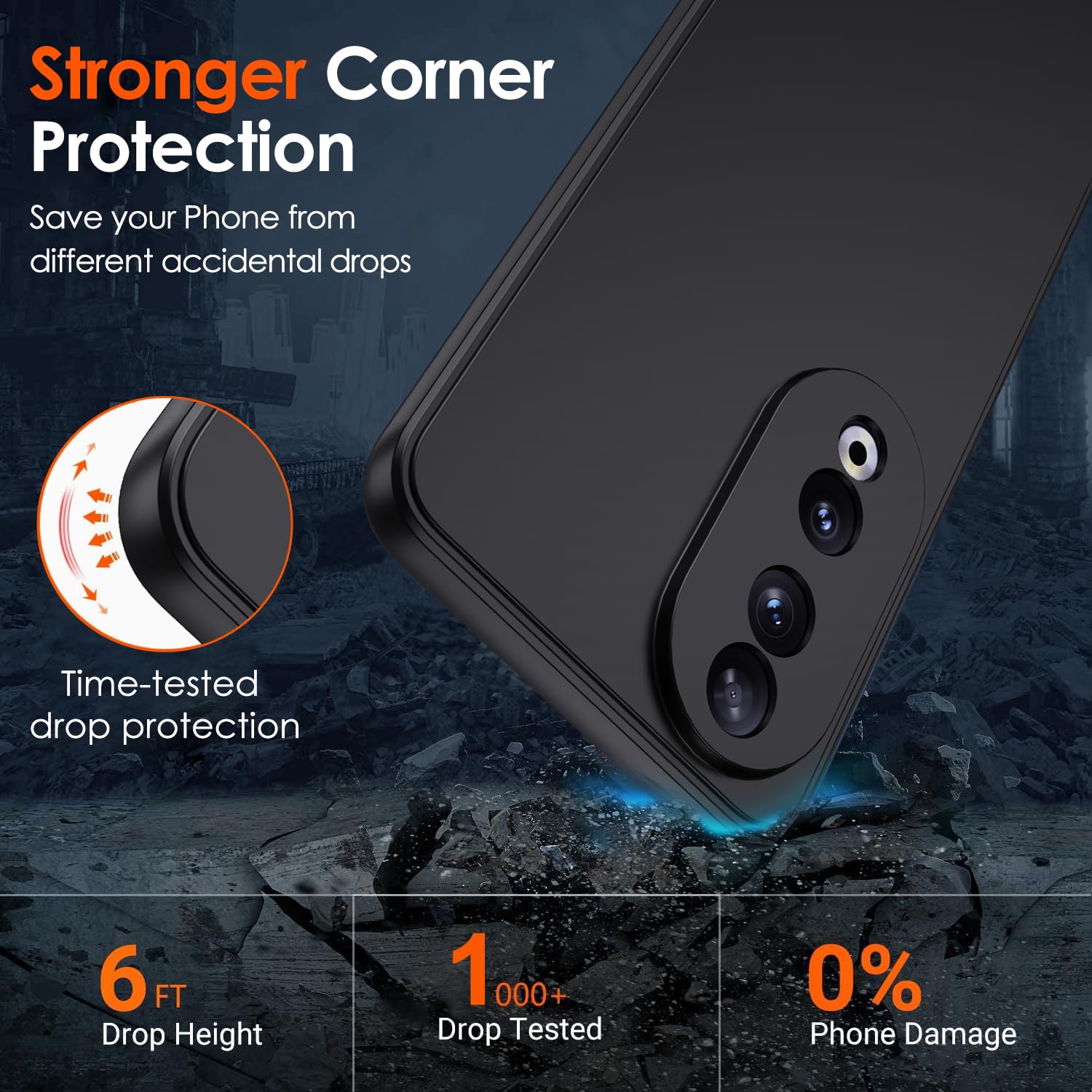 Ivoler Silikon-Hülle Für Honor 90 – Ultra Dünn, Stoßfest, Mit Kameraschutz, Matte Schwarz